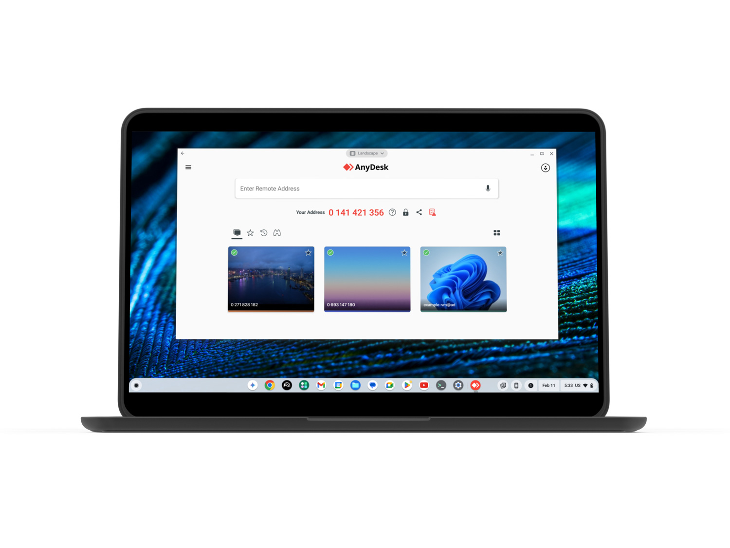 ChromeOS device with AnyDesk