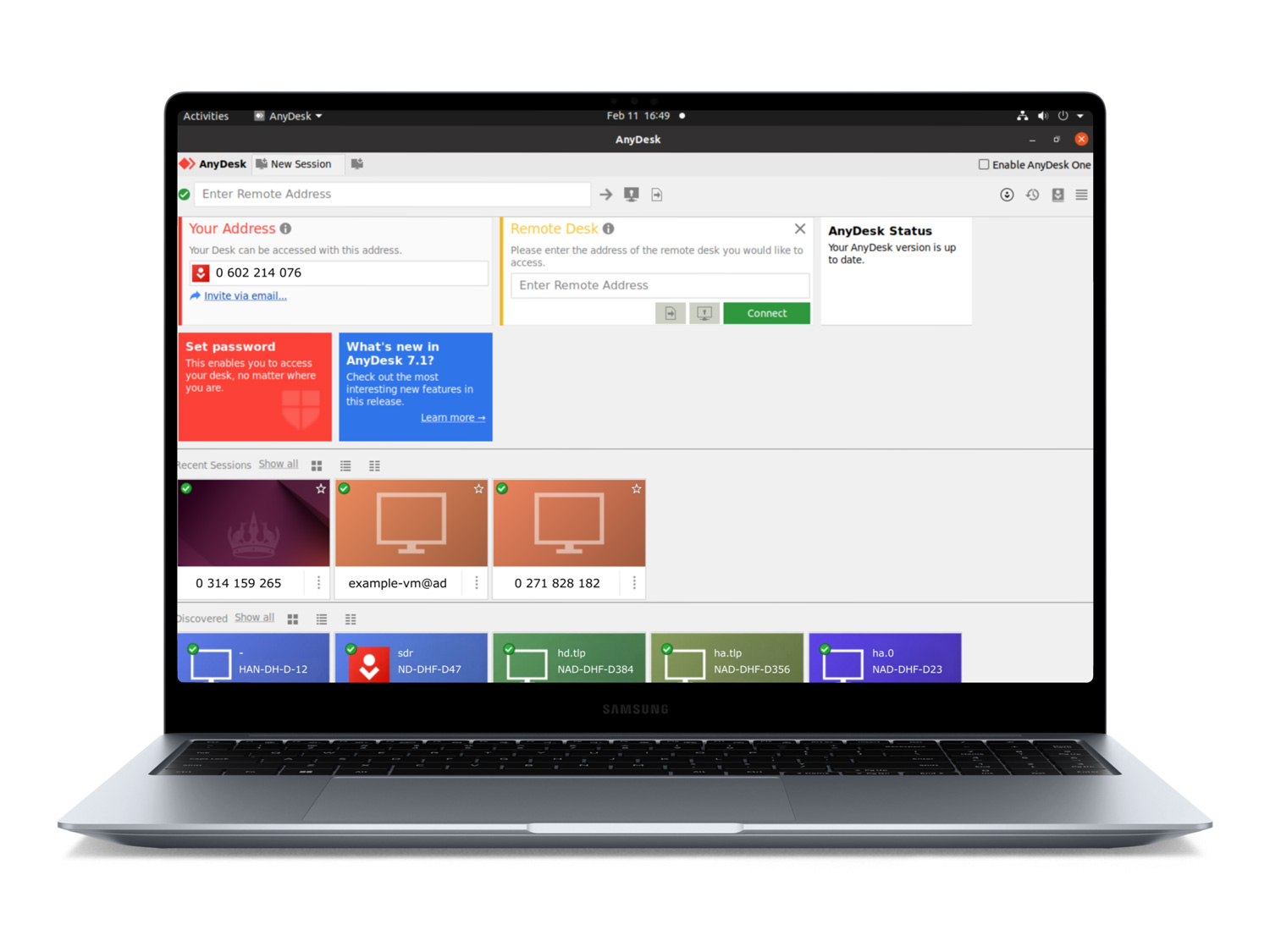 Linux device with AnyDesk